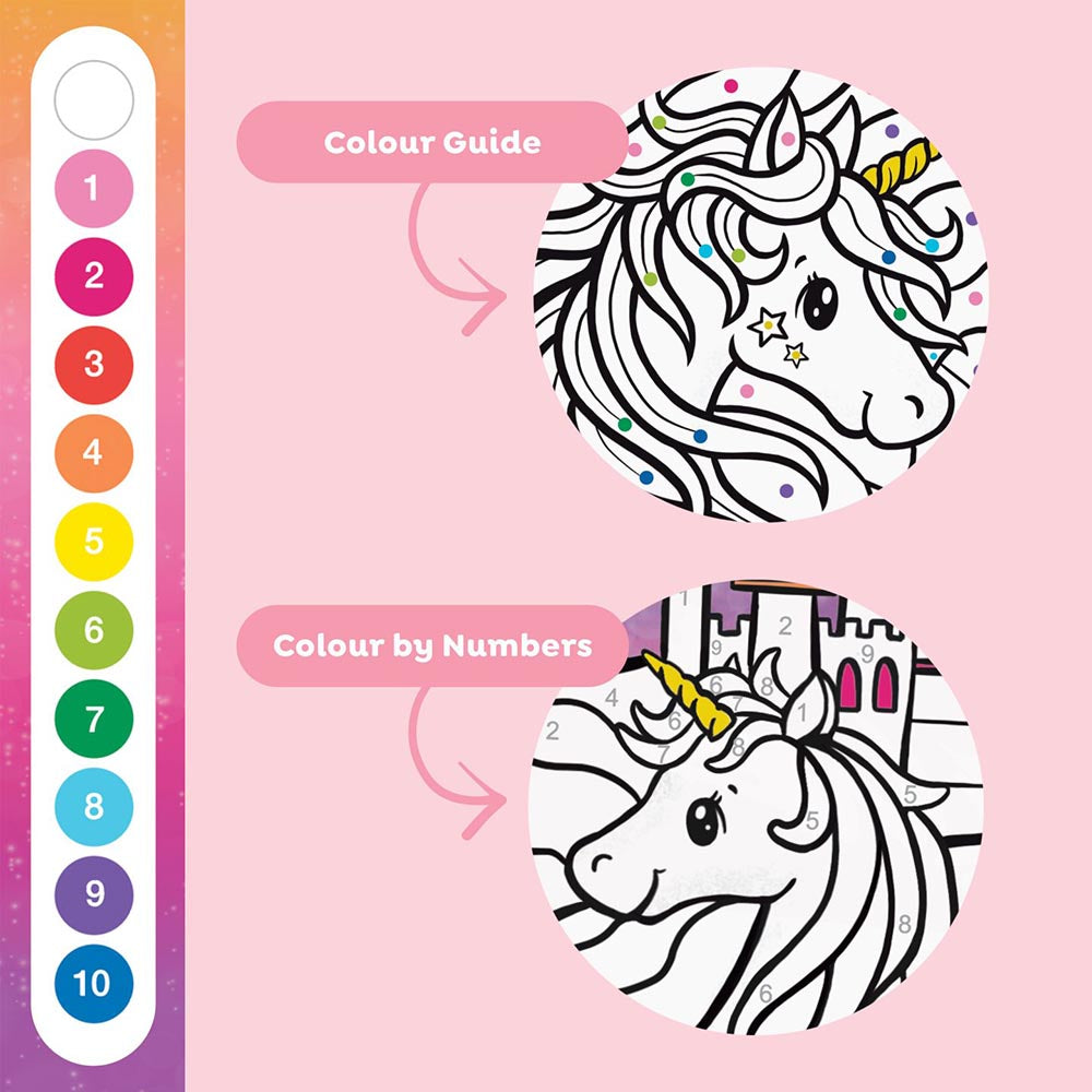 Tiger Tribe - Tegnesæt - Colour by Numbers – Unicorn Dreaming