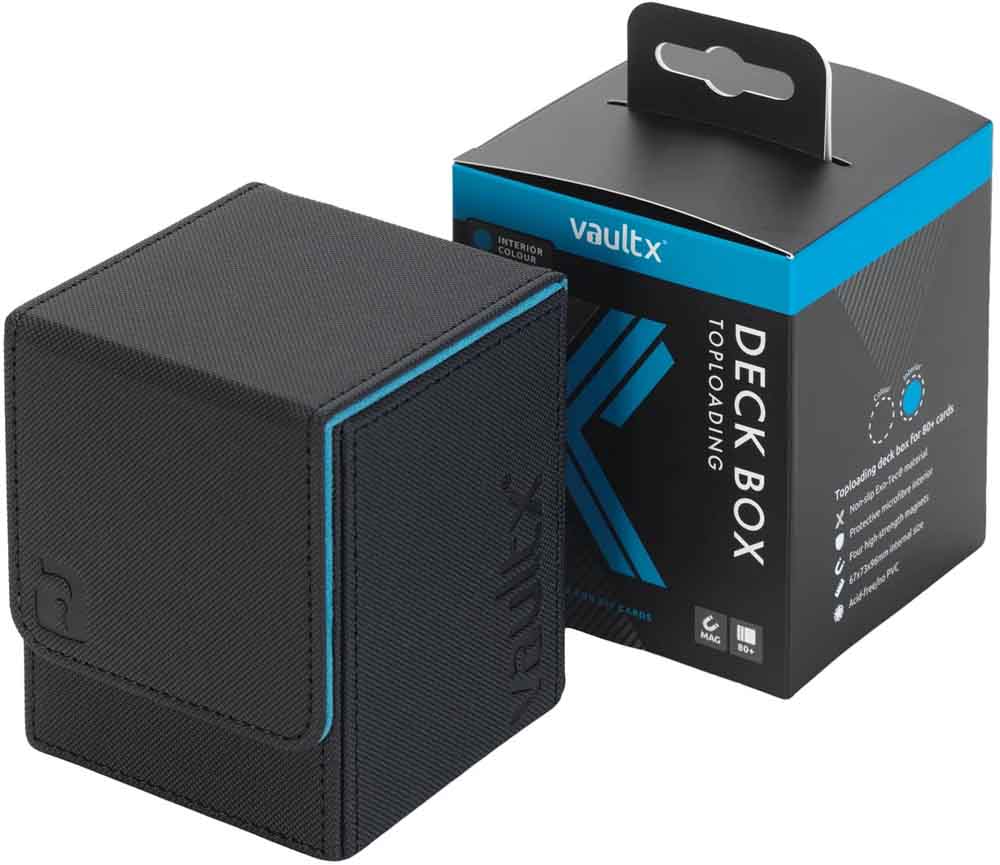 VaultX - Toploading Deck Box 80+ - Black / Electric Blue