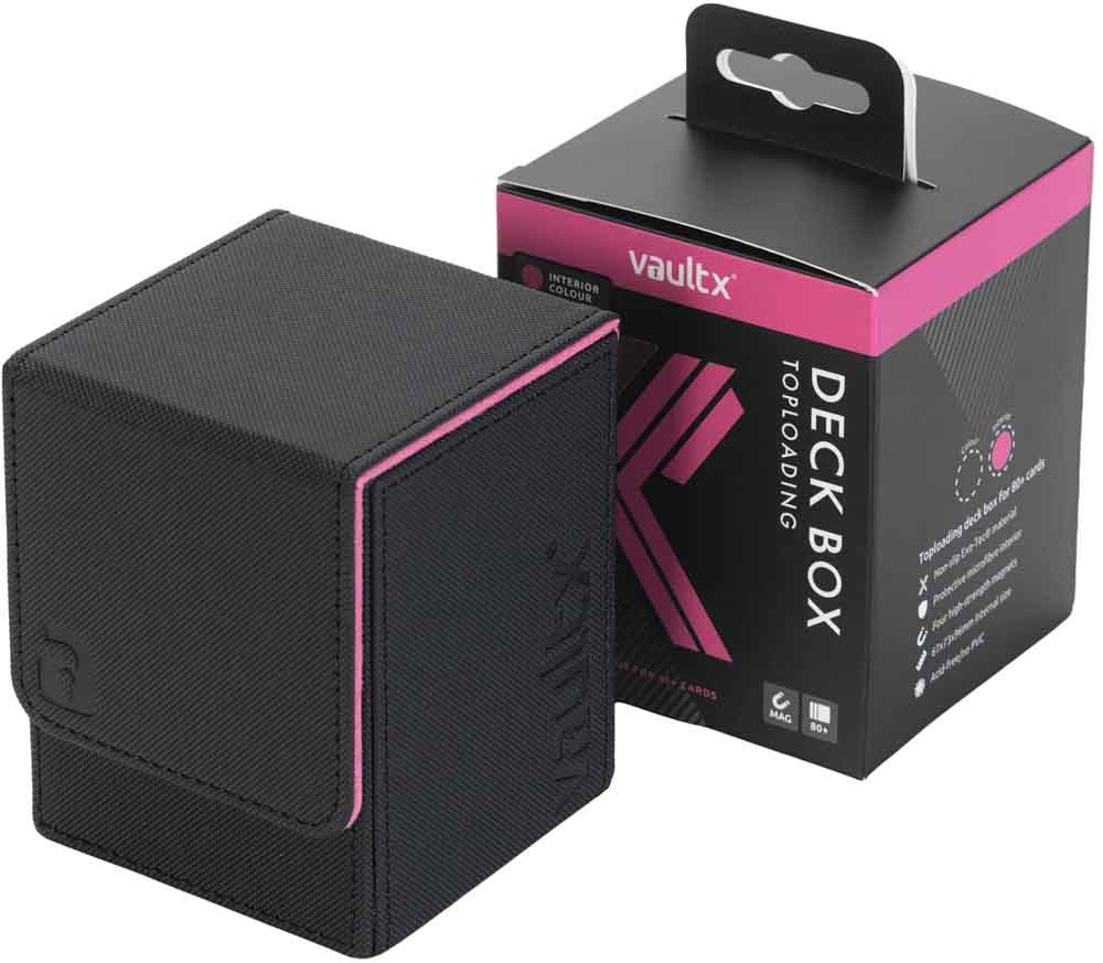 VaultX - Toploading Deck Box 80+ - Black / Electric Pink