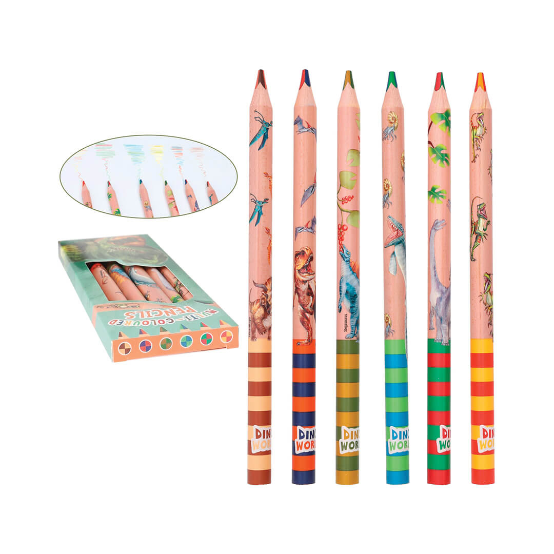 Dino World - Multifarvede blyanter