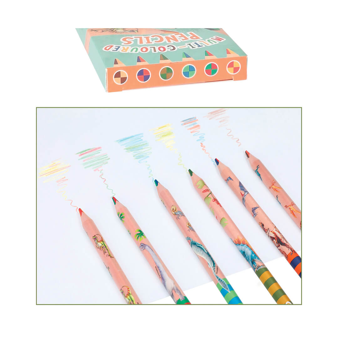 Dino World - Multifarvede blyanter