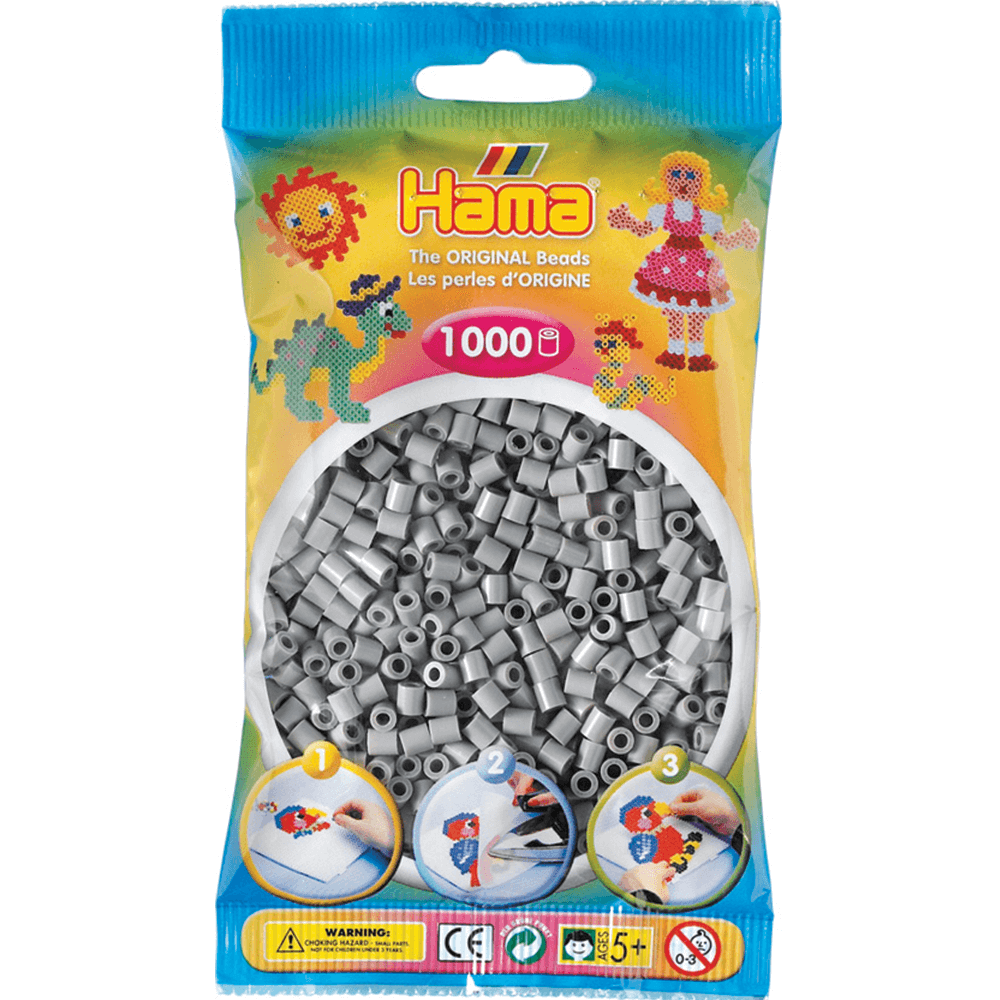 Hama - midi perler 1000stk grå