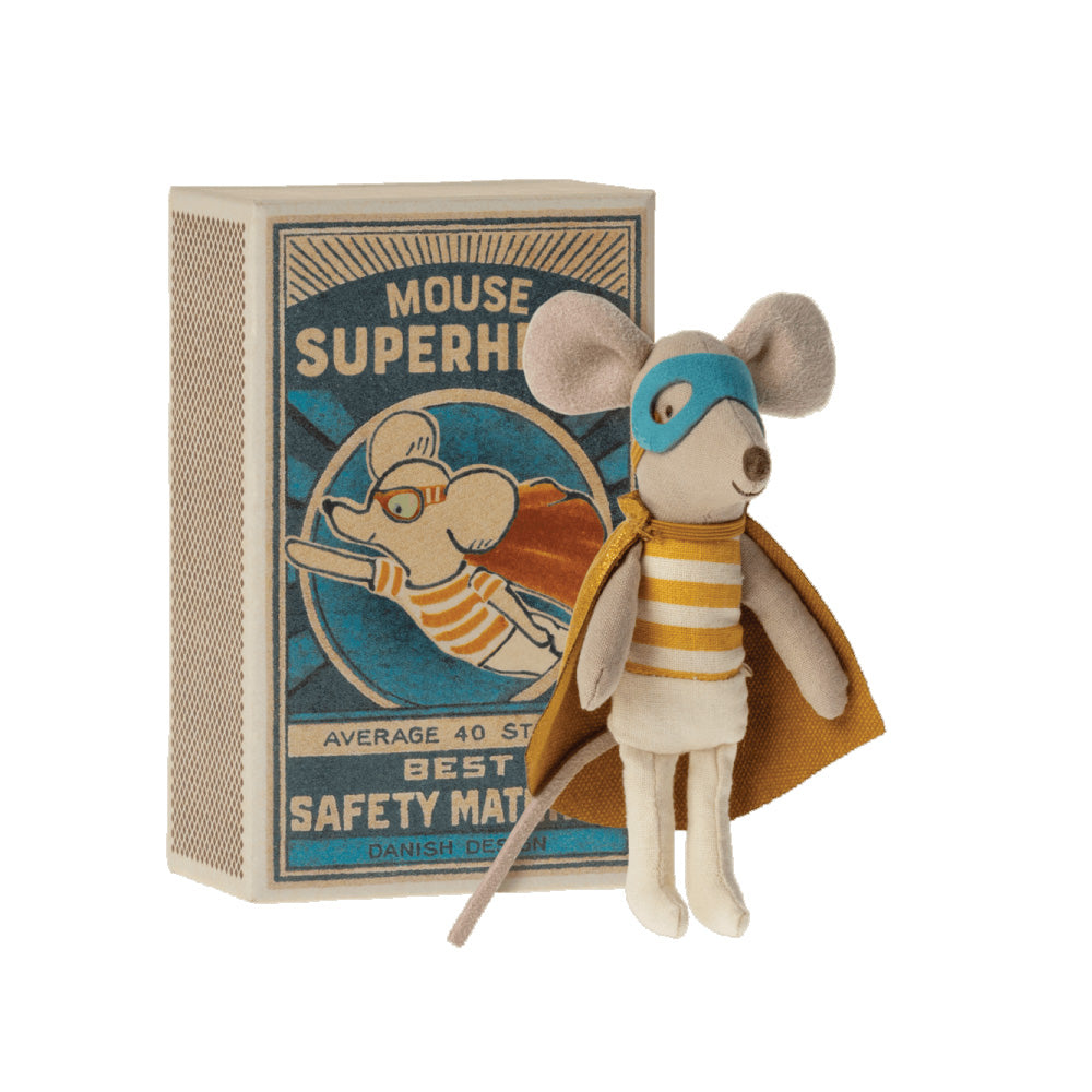 Maileg - Superhelte mus, Lillebror i tændstikæske