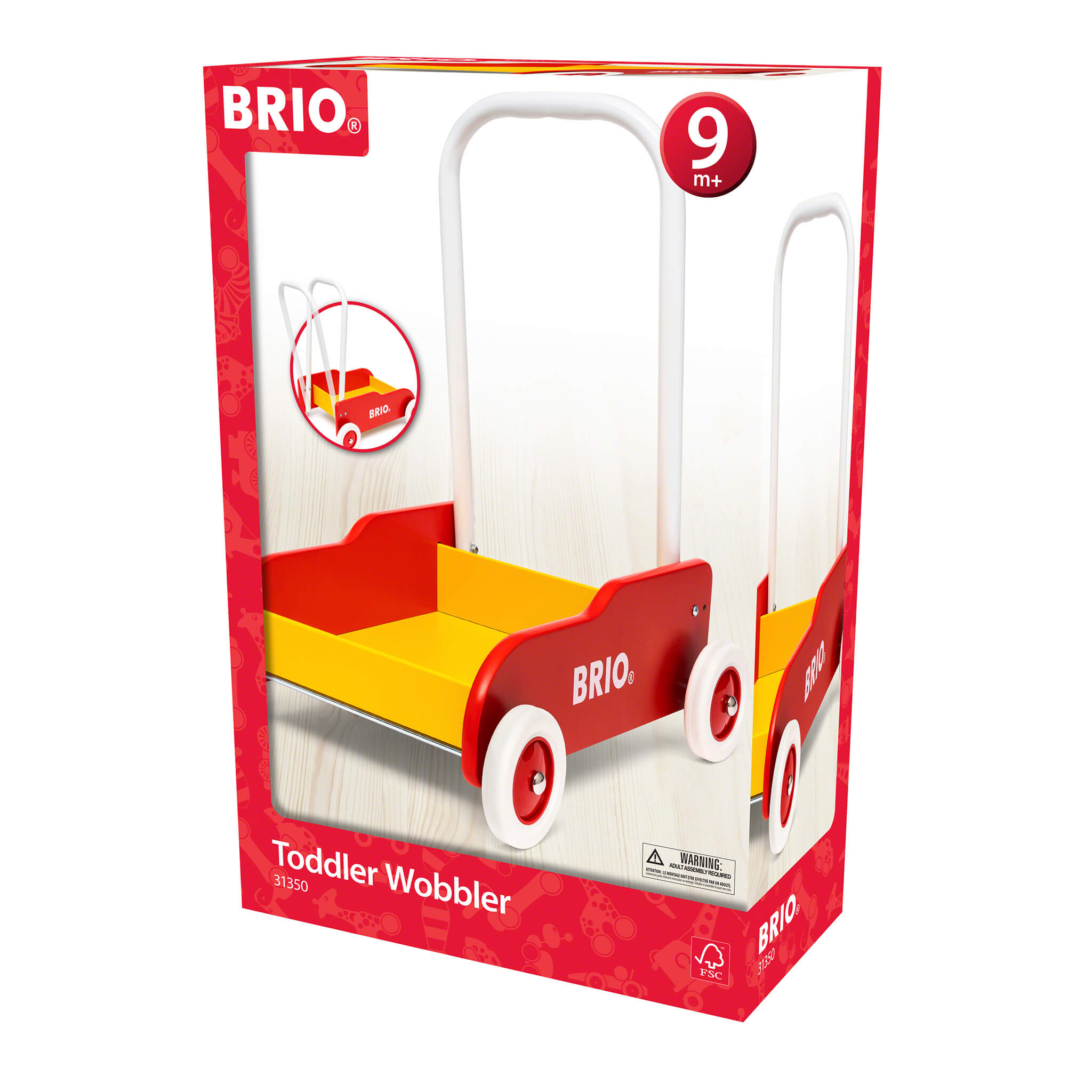 BRIO -  Gåvogn - Rød & gul
