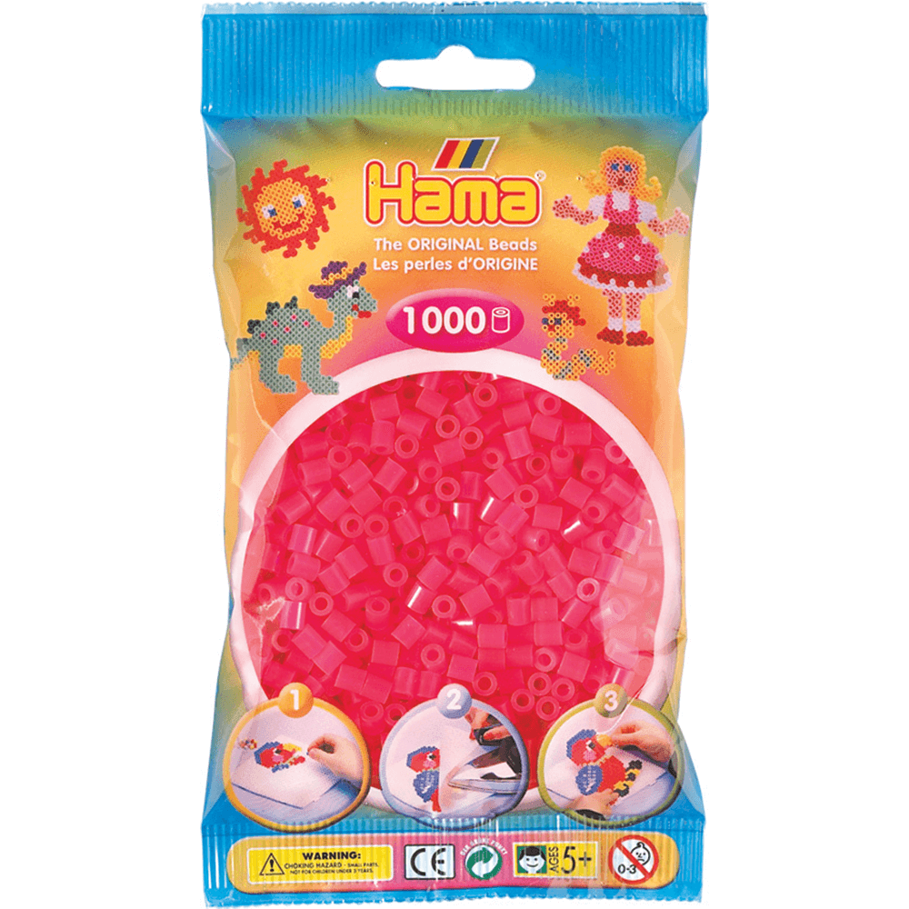 Hama - midi perler 1000stk neon fuschia