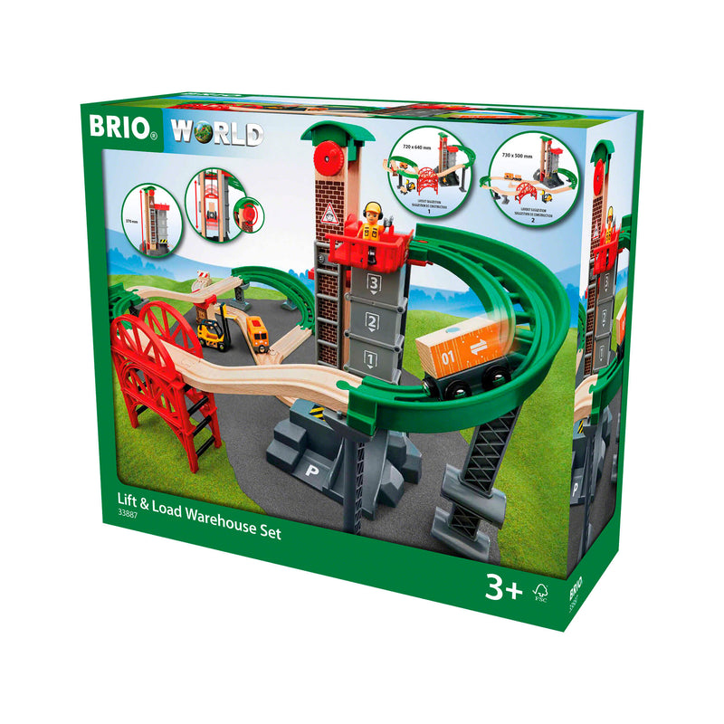 BRIO - Togbane, Løft & læs med lagerbygning