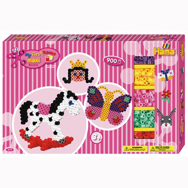 Hama - Maxi gigant pink gaveæske med 900 perler