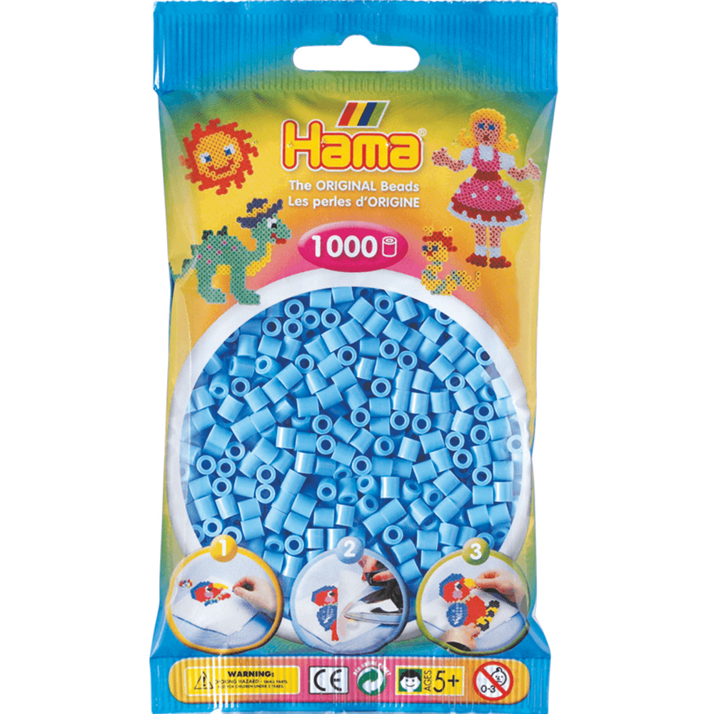 Hama - midi perler 1000stk pastel blå