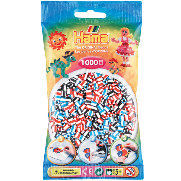 Hama - midi perler 1000stk stribet mix 91