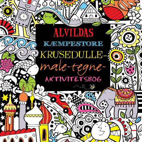 Forlaget Alvilda - Alvildas kæmpestore krusedulle-male-tegne-aktivitetsbog