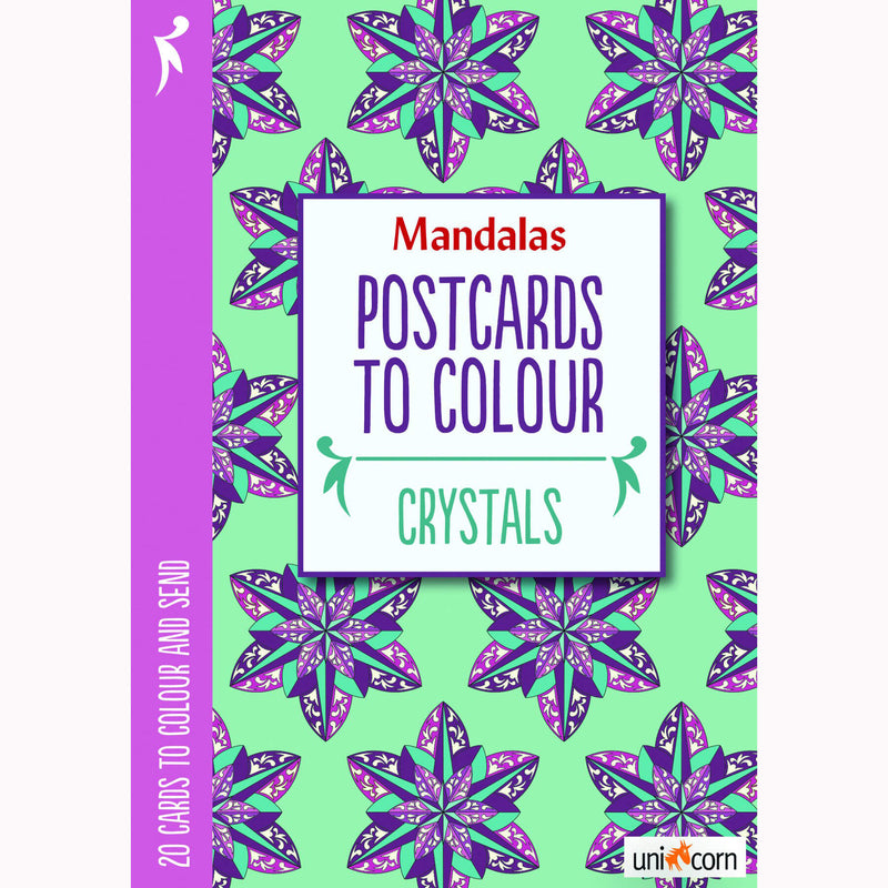 Mandalas - Malebog postkort - Crystals