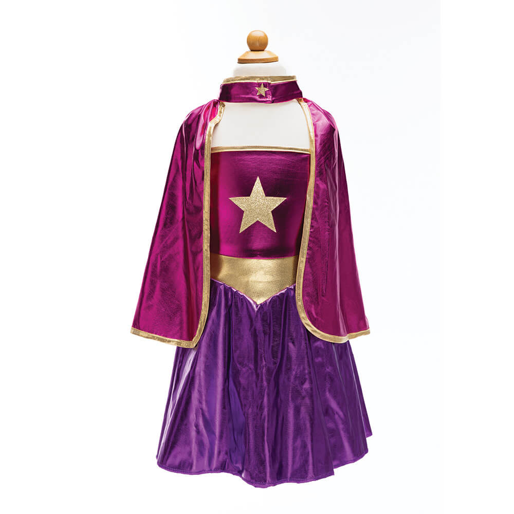Great Pretenders - Superhelt, Star Dress - Magenta/Lilla - Kostume - 4-6år