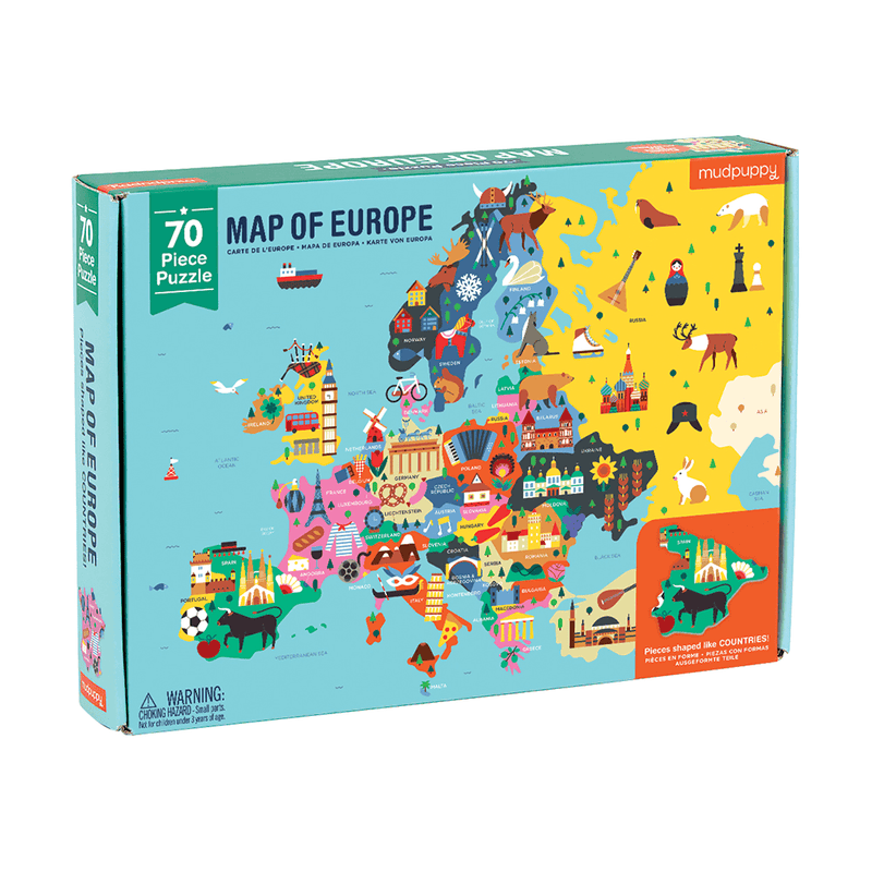 Mudpuppy - Puslespil 70 brikker - Europa