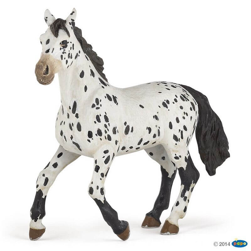 Papo - Sort appaloosa hest