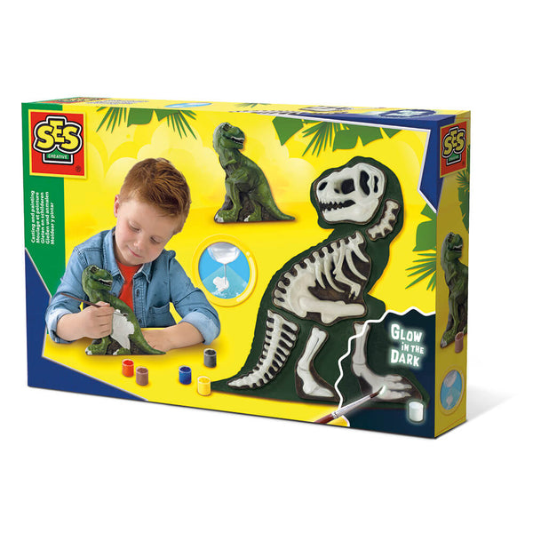 SES Creative - Støb & mal - T-Rex med skelet